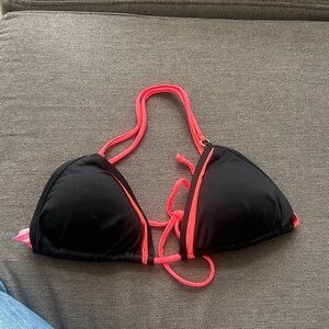 B. Swim Neon Pink and Black Bikini Top